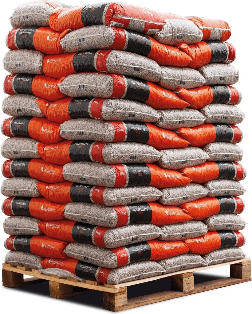 Heizfuxx Holzpellets Red 15kg x 65 Sack 975kg Palette